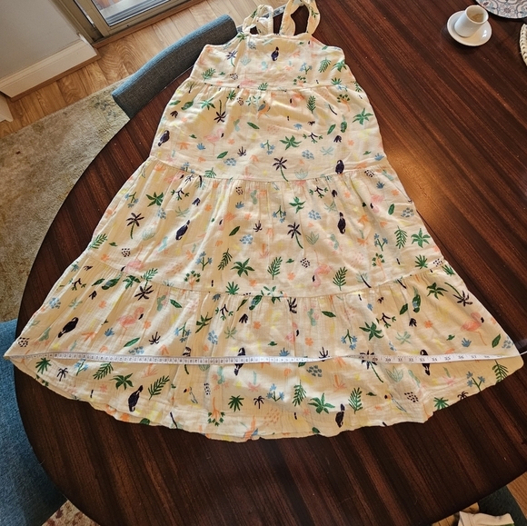 Hanna Andersson Tropical Maxi Tiered Sleeveless Dress 14-16 (160cm) Ivory - Picture 7 of 15